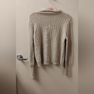 Veda Womens Mock Neck Sweater Cashmere Sz L